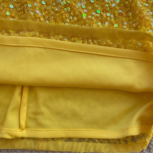 Ashley Lauren Yellow Sequin Strapless Dress Size 0 - Picture 17 of 17
